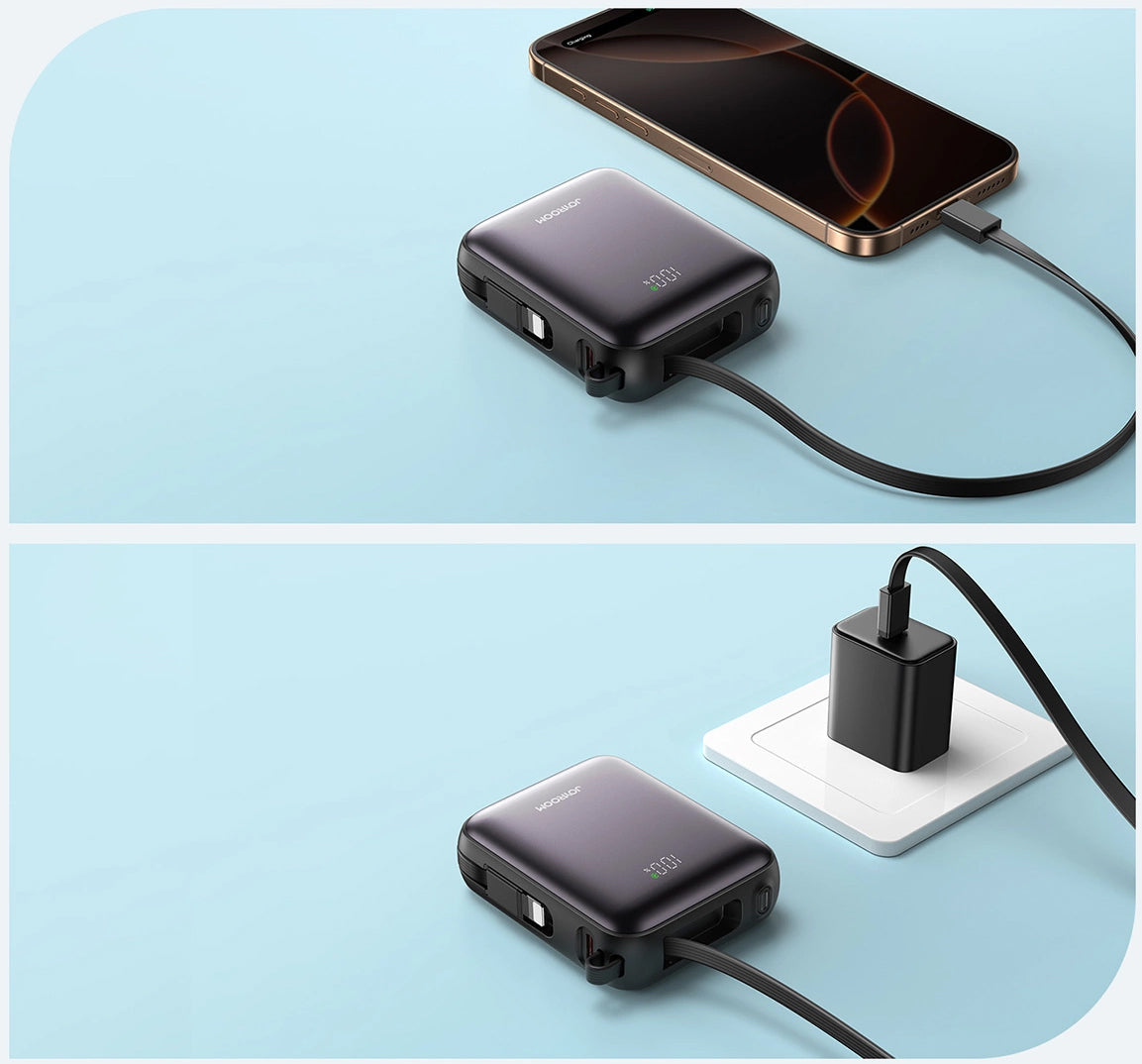 Bateria Externa Joyroom JR-PBF27, 10000mAh, 22.5W, QC + PD, 1 x Lightning - 2 x USB-C, Preta