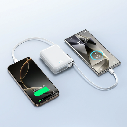 Bateria Externa Joyroom JR-PBF27 Pro, 10000mAh, 30W, QC + PD, 1 x Lightning - 2 x USB-C, Branca