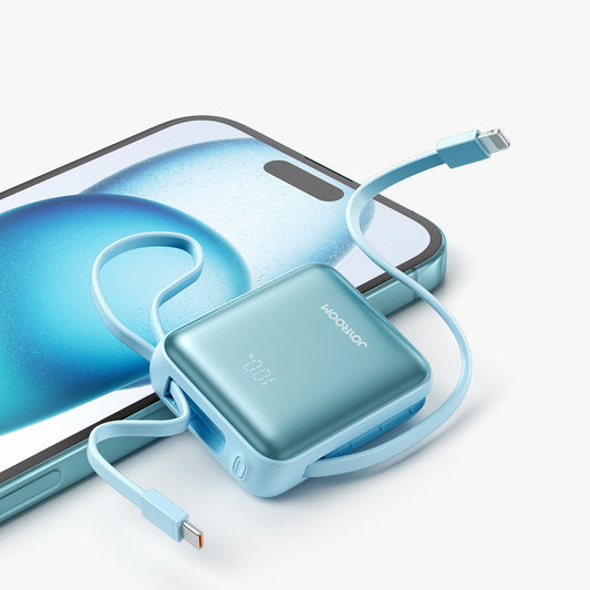 Bateria Externa Joyroom JR-PBF27, 10000mAh, 22.5W, PD, 1 x Lightning - 2 x USB-C, Azul