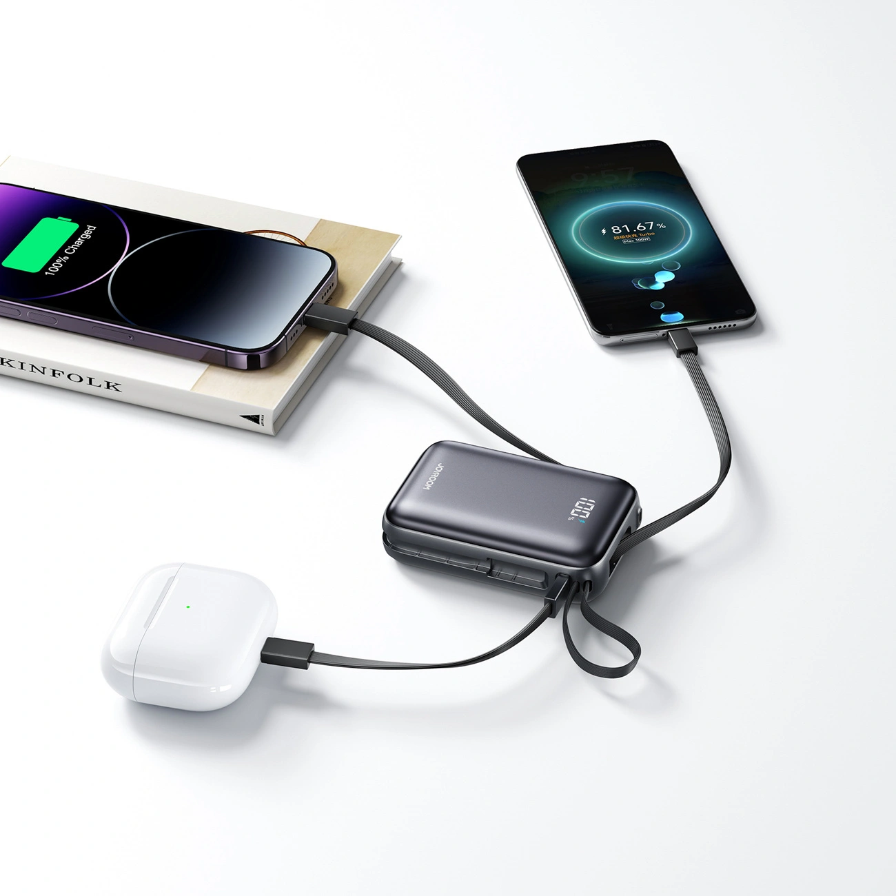Bateria Externa Joyroom JR-PBF29, 20000mAh, 22.5W, QC + PD, 1 x Lightning - 2 x USB-C, Preta
