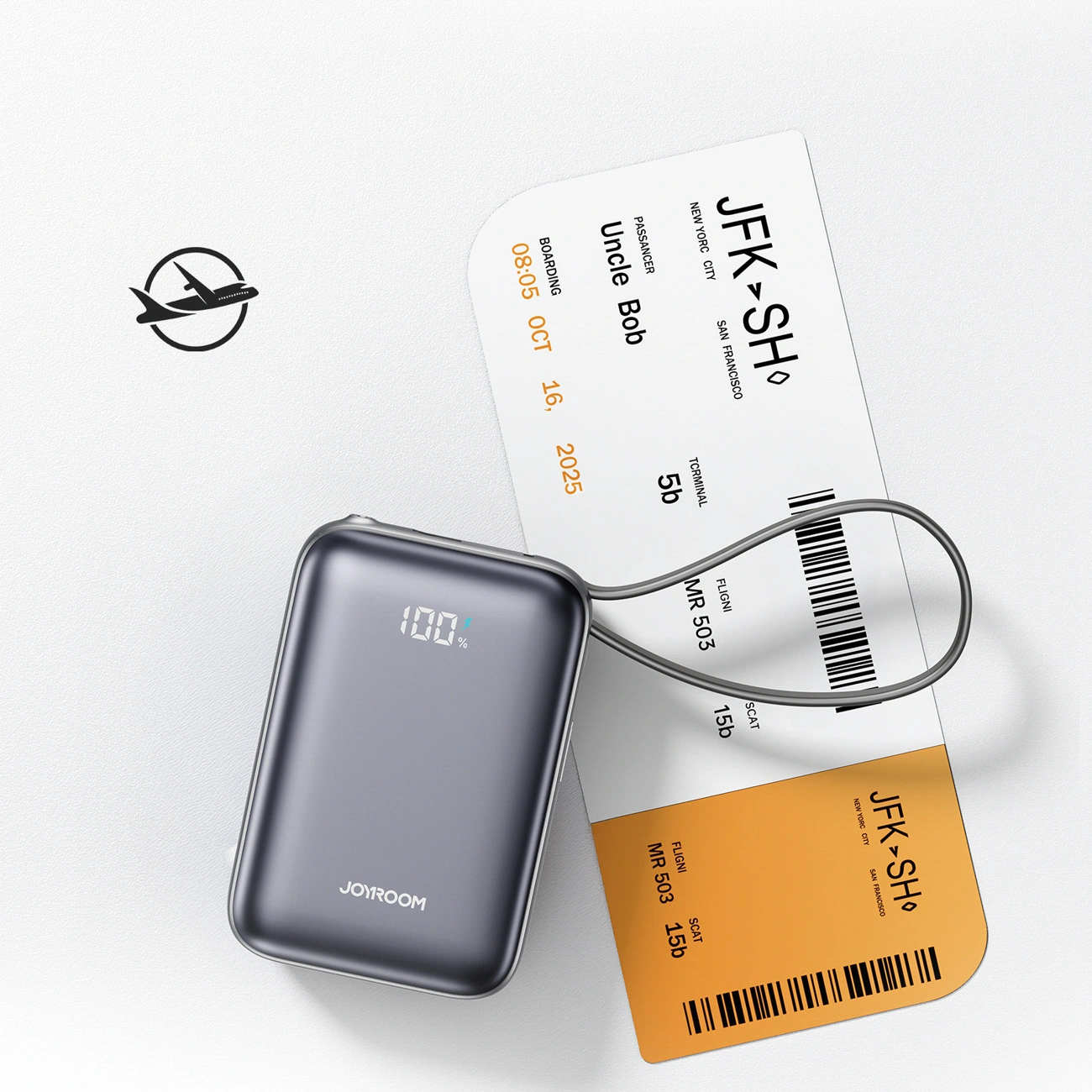 Bateria Externa Joyroom JR-PBF29, 20000mAh, 22.5W, QC + PD, 1 x Lightning - 2 x USB-C, Preta