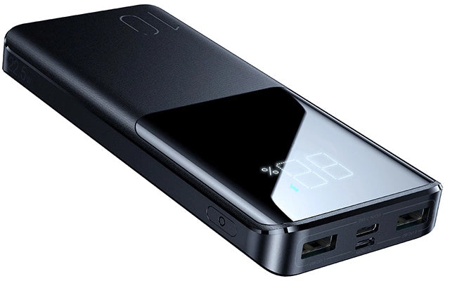 Bateria Externa Joyroom JR-QP191, 10000mAh, 22.5W, QC + PD, 1 x USB-C - 2 x USB-A, Preta