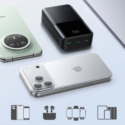 Bateria Externa Joyroom JR-QP192, 20000mAh, 22.5W, QC + PD, 1 x USB-A - 2 x USB-C, Preta