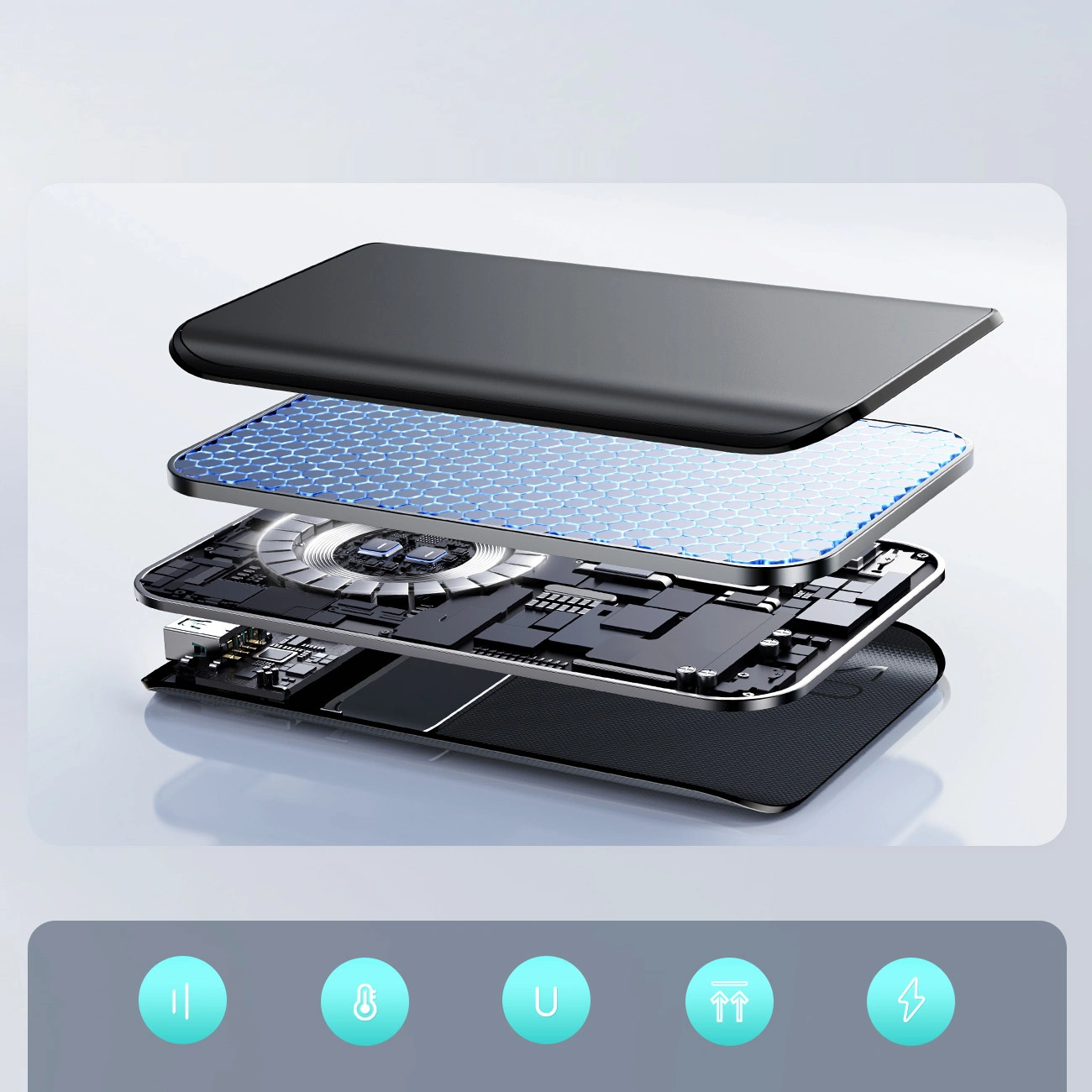 Bateria Externa Joyroom JR-QP192, 20000mAh, 22.5W, QC + PD, 1 x USB-A - 2 x USB-C, Preta