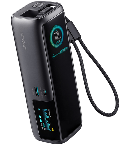 Bateria Externa Joyroom PODIX PR70, 25000mAh, 240W, QC + PD, 1 x USB-A - 3 x USB-C, Preta