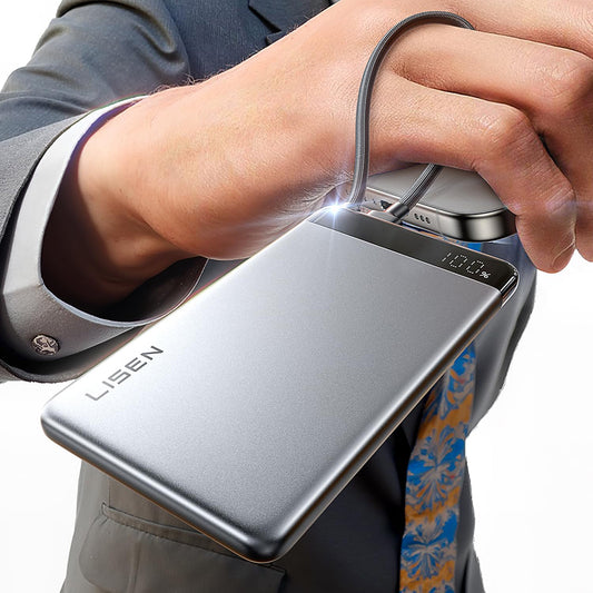 Bateria Externa Lisen, 10000mAh, 22.5W, PD, 2 x USB-C, Cinzento