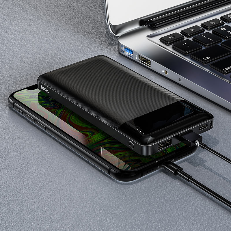 Bateria Externa HOCO J72, 10000mAh, 10W, 2 x USB-A, Preta
