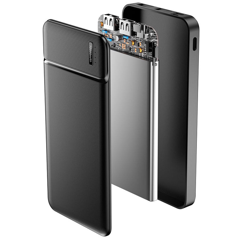 Bateria Externa MaXlife MXPB-01, 10000mAh, 12W, 2 x USB-A, Preta