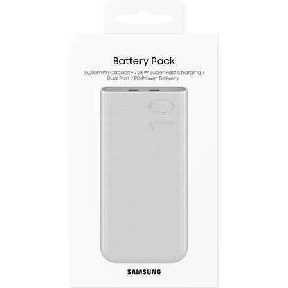 Bateria externa Samsung, 10000mAh, 25W, PD, 2 x USB-C, Bege EB-P3400XUEGEU