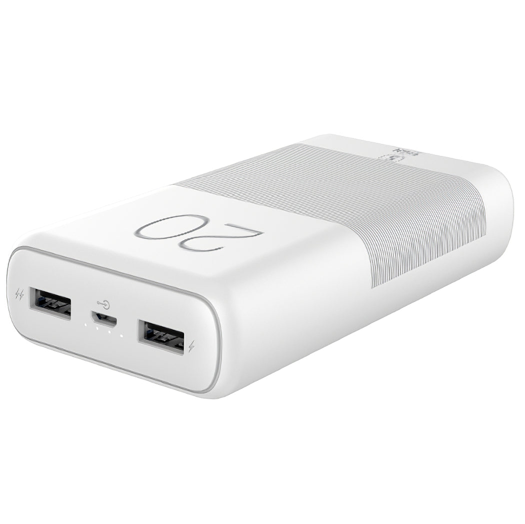 Bateria externa potente SiGN, 20000mAh, 10W, 2 x USB-A, branco SNPB-20WH