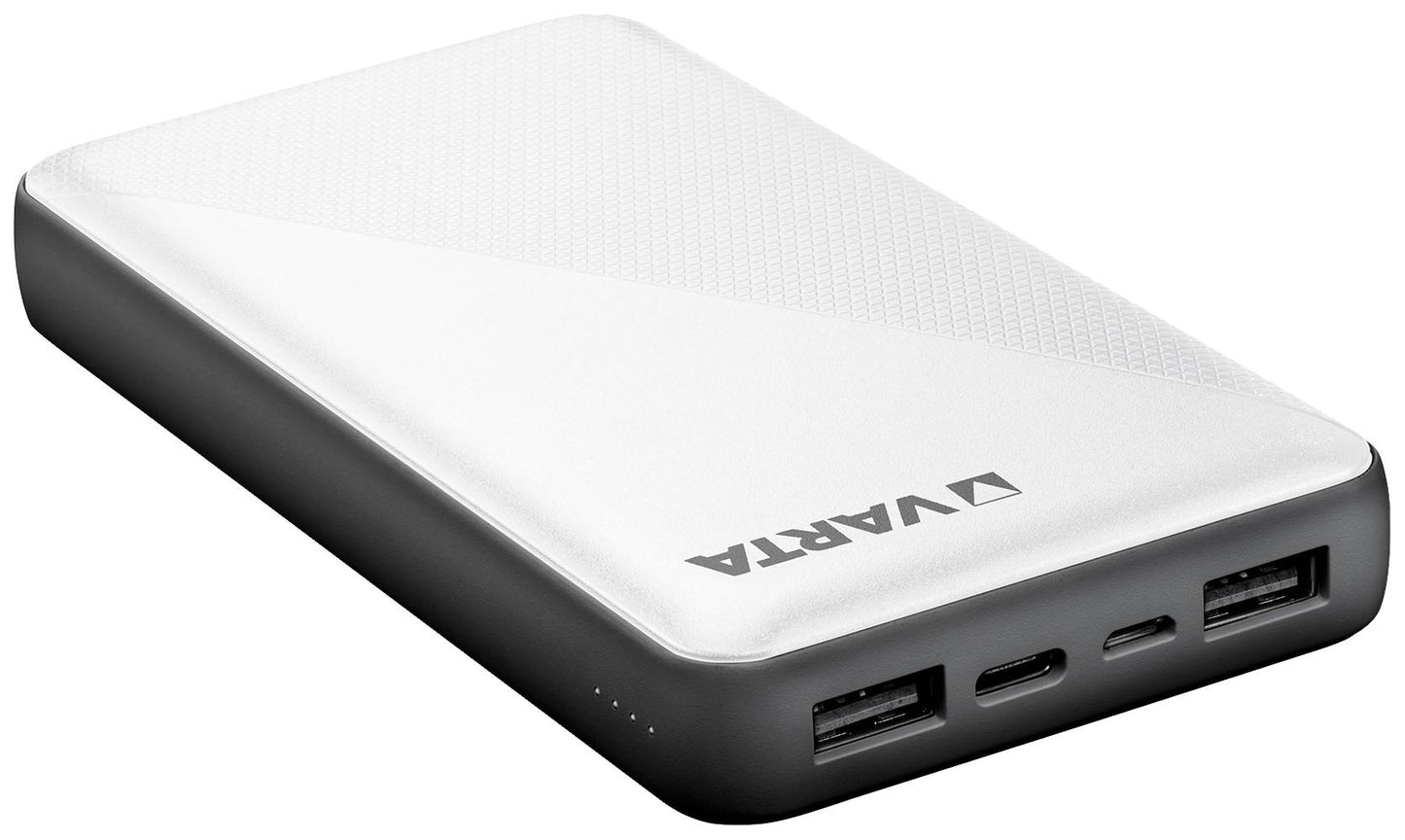 Bateria externa Varta Energy, 15000mAh, 15W, 2 x USB-A - 1 x USB-C, Branco