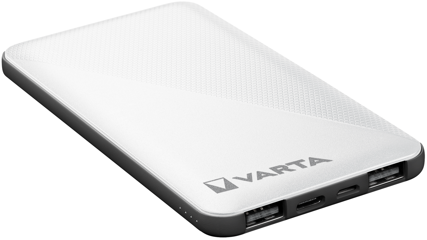 Bateria externa Varta Energy, 5000mAh, 15W, 2 x USB-A - 1 x USB-C, Branco