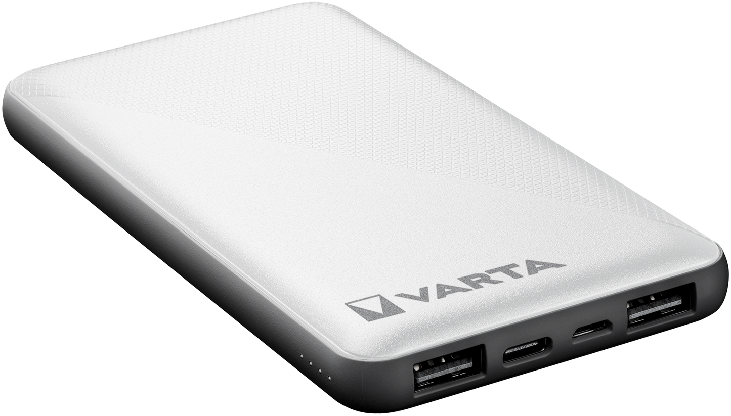 Bateria externa Varta Energy, 10000mAh, 15W, 2 x USB-A - 1 x USB-C, Branco