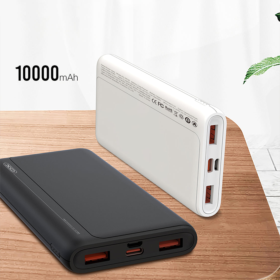 Bateria Externa XO Design PR127, 20000mAh, 22.5W, QC + PD, 1 x USB-C - 2 x USB-A, Preta