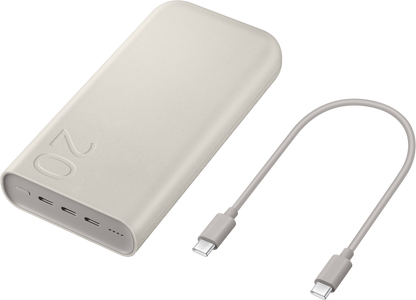 Bateria externa Samsung, 20000mAh, 45W, PD, 3 x USB-C, Bege EB-P4520XUEGEU 