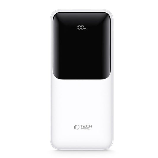 Tech-Protect PB01 External Battery, 10000mAh, 22.5W, QC + PD, 1 x USB-C - 2 x USB-A, White