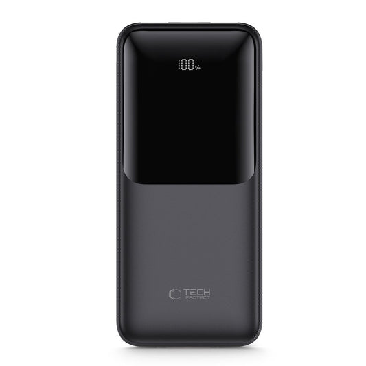 Tech-Protect PB01 External Battery, 10000mAh, 22.5W, QC + PD, 1 x USB-C - 2 x USB-A, Black