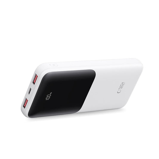 Tech-Protect PB01 External Battery, 10000mAh, 22.5W, QC + PD, 1 x USB-C - 2 x USB-A, White