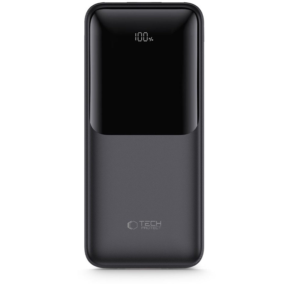 Bateria Externa Tech-Protect PB02, 20000mAh, 22.5W, QC + PD, 1 x USB-C - 2 x USB-A, Preta
