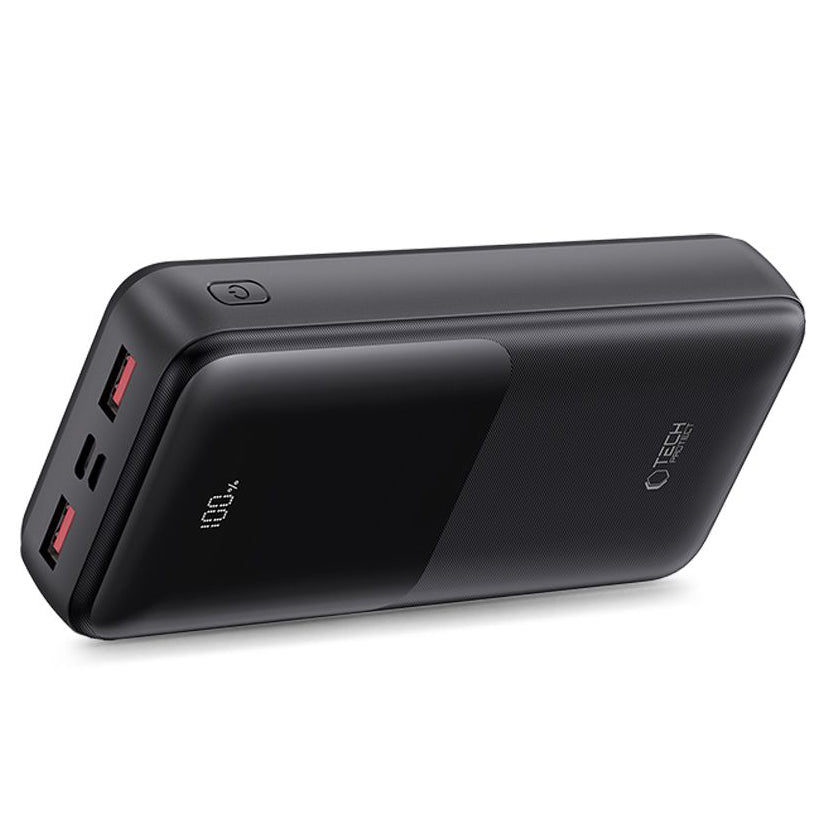 Bateria Externa Tech-Protect PB02, 20000mAh, 22.5W, QC + PD, 1 x USB-C - 2 x USB-A, Preta