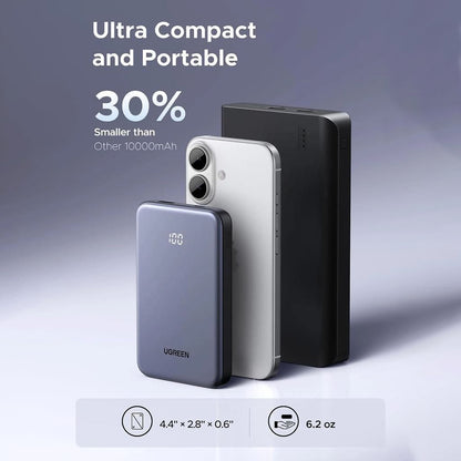Bateria Externa UGREEN 75131B, 10000mAh, 22.5W, QC + PD, 1 x USB-A - 1 x USB-C, Cinzento
