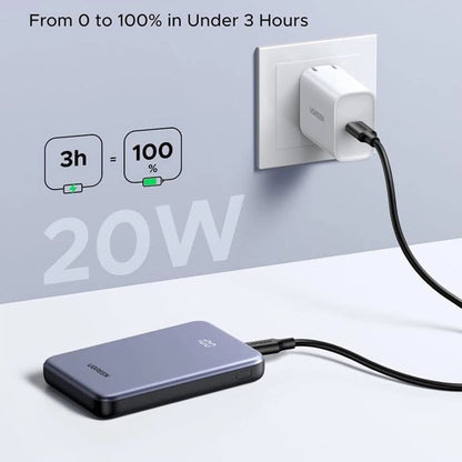 Bateria Externa UGREEN 75131B, 10000mAh, 22.5W, QC + PD, 1 x USB-A - 1 x USB-C, Cinzento