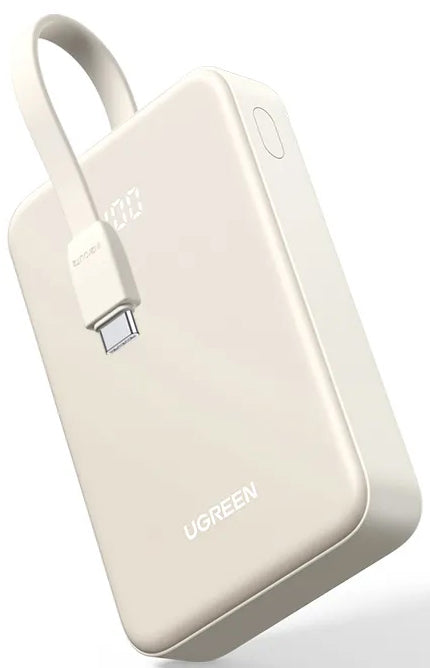 Bateria Externa UGREEN PB521, 20000mAh, 30W, QC + PD, 1 x USB-A - 2 x USB-C, Branca
