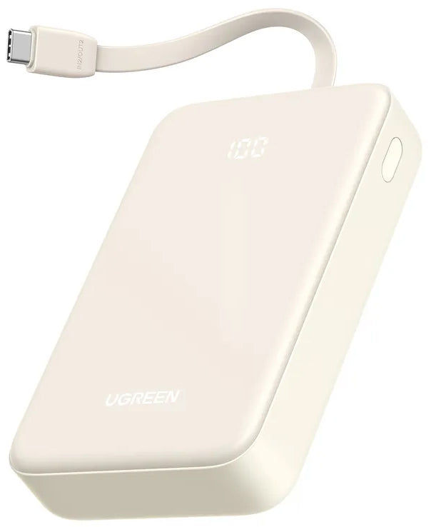Bateria Externa UGREEN PB521, 20000mAh, 30W, QC + PD, 1 x USB-A - 2 x USB-C, Branca