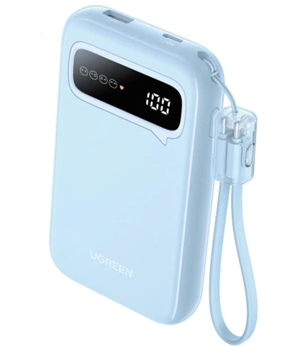 Bateria Externa UGREEN PB522, 10000mAh, 20W, QC + PD, 1 x USB-A - 1 x USB-C, Azul