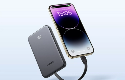 Bateria Externa UGREEN PB526 (75161B), 10000mAh, 20W, QC + PD, 1 x USB-A - 2 x USB-C, Cinzento