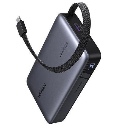 Bateria Externa UGREEN PB550, 20000mAh, 67W, QC + PD, 1 x USB-A - 2 x USB-C, Cinzento