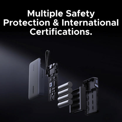 Bateria Externa UGREEN PB550, 20000mAh, 67W, QC + PD, 1 x USB-A - 2 x USB-C, Cinzento