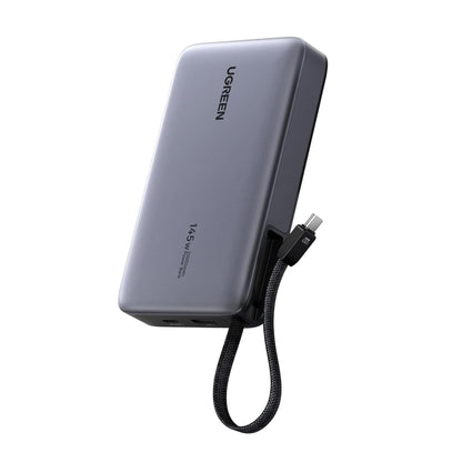 Bateria Externa UGREEN PB551 (55992), 20000mAh, 145W, QC + PD, 1 x USB-A - 2 x USB-C, Cinzento