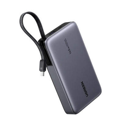 Bateria Externa UGREEN PB551 (55992), 20000mAh, 145W, QC + PD, 1 x USB-A - 2 x USB-C, Cinzento