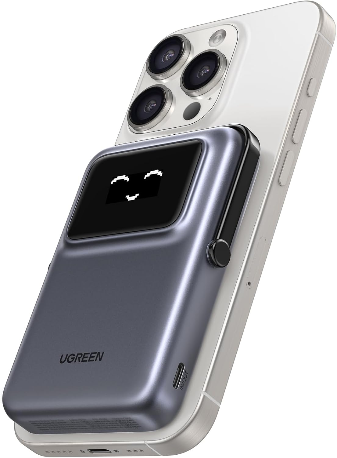 Bateria Externa Wireless UGREEN PB572 Uno, 10000mAh, 20W, PD + FQI, 1 x QI - 1 x USB-C, Cinzento