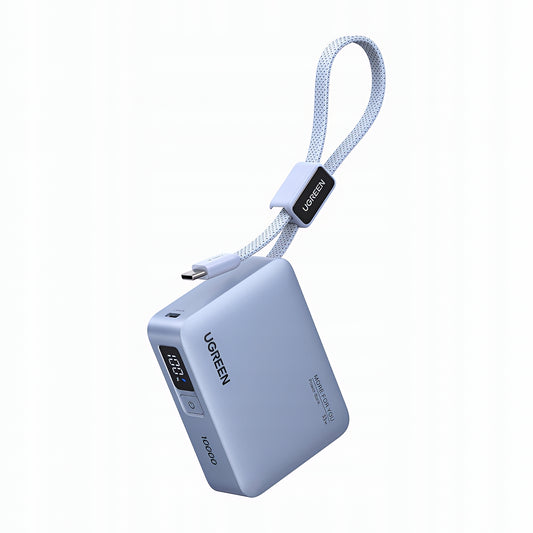 Bateria Externa UGREEN PB584 (75173B), 10000mAh, 33W, QC + PD, 1 x USB-A - 2 x USB-C, Azul