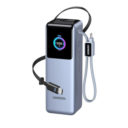 Bateria Externa UGREEN PB728 (75702B), 25000mAh, 200W, QC + PD, 1 x USB-A - 2 x USB-C, Cinzento