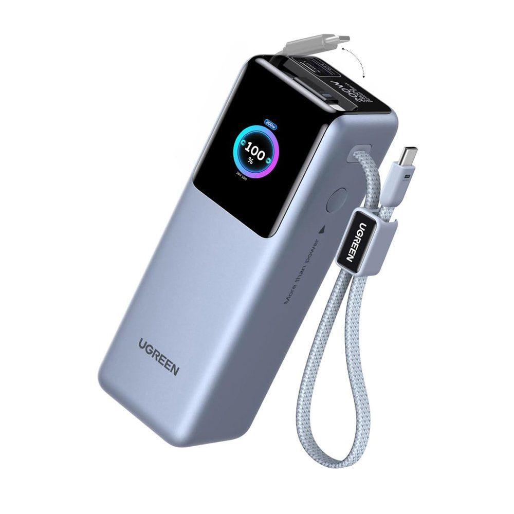 Bateria Externa UGREEN PB728 (75702B), 25000mAh, 200W, QC + PD, 1 x USB-A - 2 x USB-C, Cinzento
