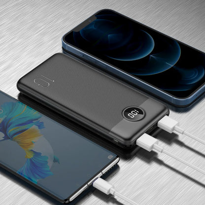 Bateria Externa Veger L10S, 10000mAh, 20W, QC + PD, 1 x USB-C - 2 x USB-A, Preta