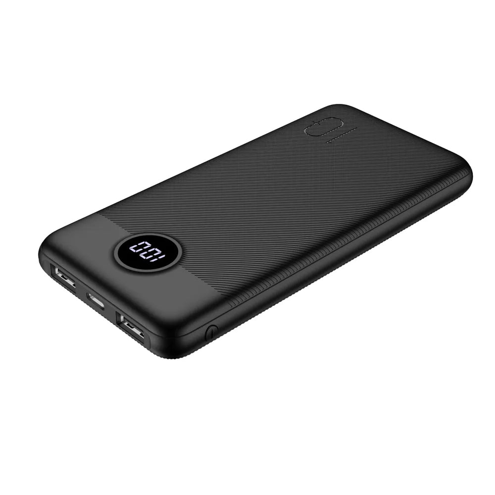 Bateria Externa Veger L10S, 10000mAh, 20W, QC + PD, 1 x USB-C - 2 x USB-A, Preta