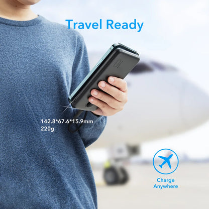 Bateria Externa Veger L10S, 10000mAh, 20W, QC + PD, 1 x USB-C - 2 x USB-A, Preta