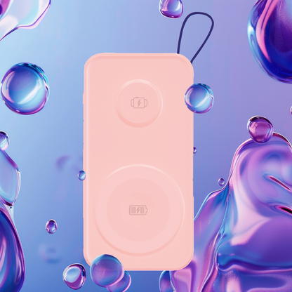 Bateria Externa Wireless 3MK PastelUp, 10000mAh, 22.5W, QC + PD + FQI, 1 x USB-A - 1 x USB-C - 2 x QI, Rosa