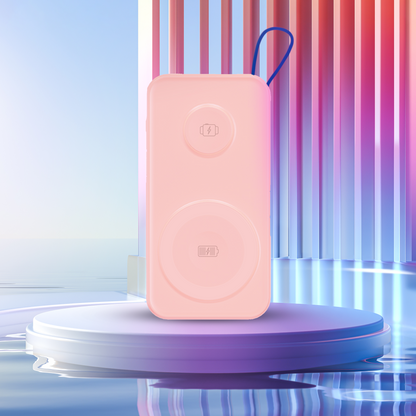Bateria Externa Wireless 3MK PastelUp, 10000mAh, 22.5W, QC + PD + FQI, 1 x USB-A - 1 x USB-C - 2 x QI, Rosa