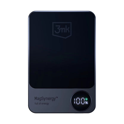 Bateria externa sem fios 3MK MagSynergy, 5000mAh, 18W, PD + FQI, 1 x QI - 1 x USB-C, preto