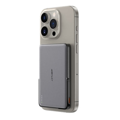 Bateria Externa Wireless Acefast M16, 5000mAh, 18W, PD + FQI, 1 x QI - 1 x USB-C, Preta