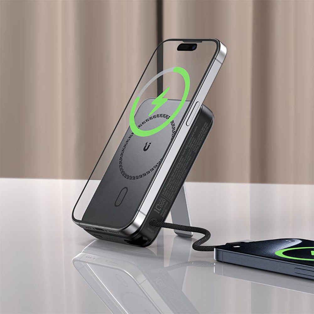 Bateria Externa Wireless Acefast M24, 10000mAh, 22.5W, PD + FQI, 1 x QI - 2 x USB-C, Cinza