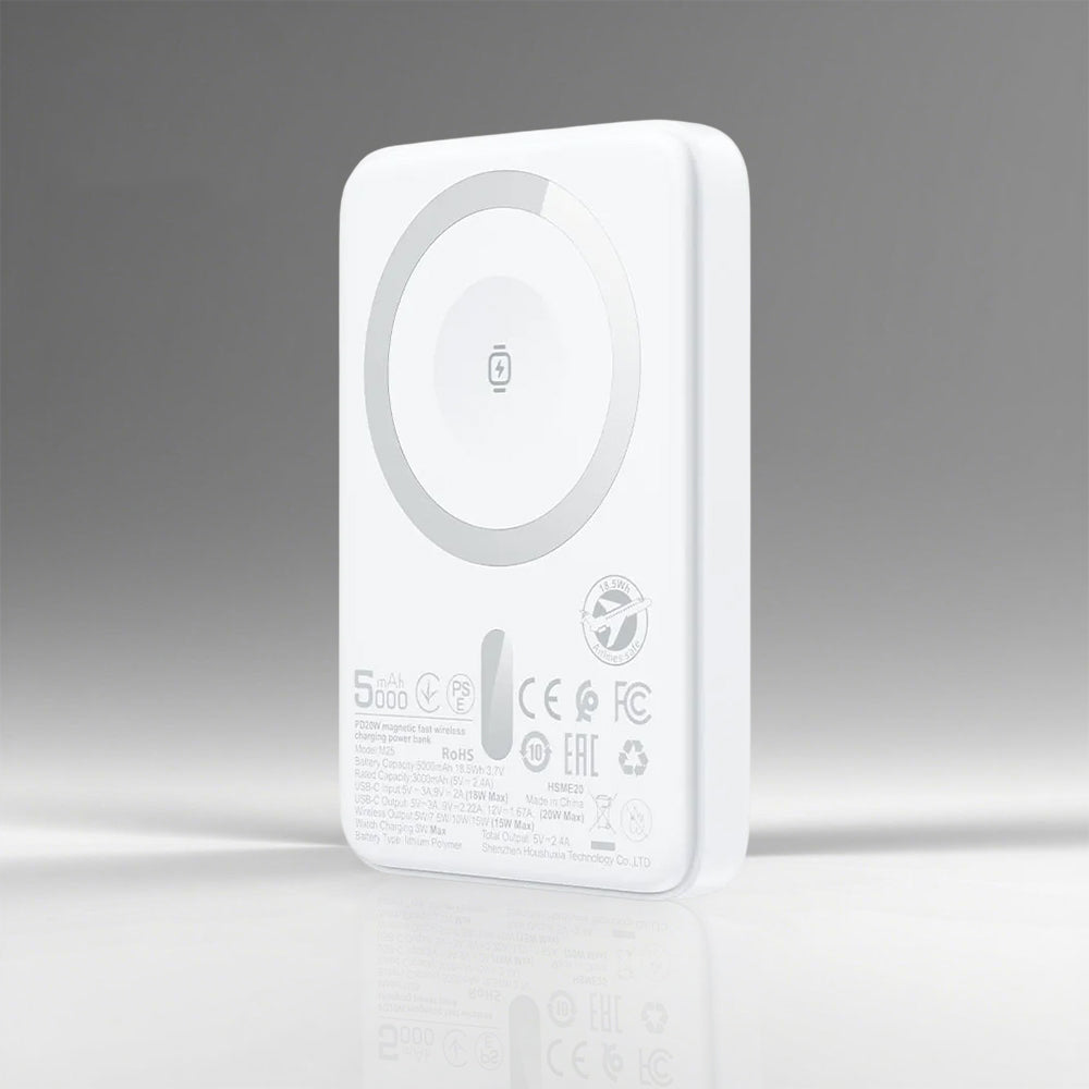 Bateria Externa Wireless Acefast M25, 5000mAh, 20W, PD + FQI, 1 x QI - 1 x USB-C, Branca