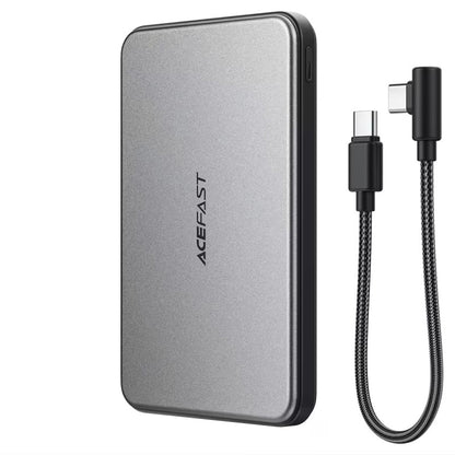 Bateria Externa Wireless Acefast M30, 5000mAh, 20W, PD + FQI, 1 x QI - 2 x USB-C, Preta