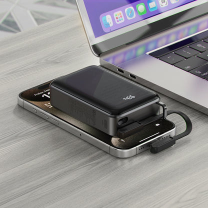 Bateria Externa Acefast M4, 20000mAh, 67W, PD, 1 x USB-A - 2 x USB-C, Preta