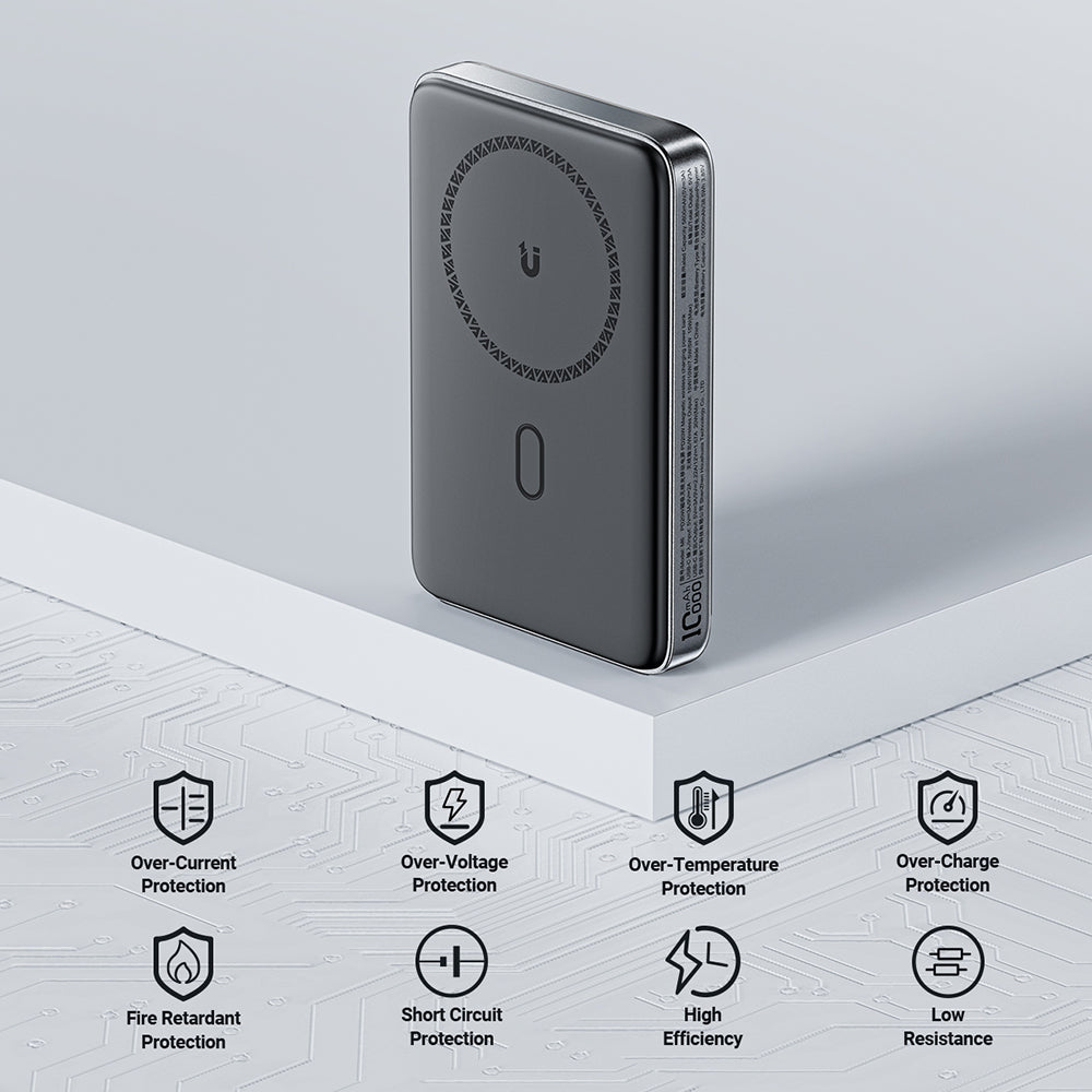 Bateria Externa Wireless Acefast M6, 10000mAh, 20W, PD + FQI, 1 x QI - 1 x USB-C, Preta